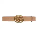 GUCCI GG Marmont Cow Leather Belts Women's Brown Width 4cm