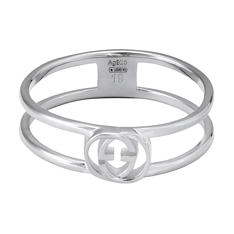 GUCCI Pre Owned 2000 2015 Sterling Interlocking G Ring