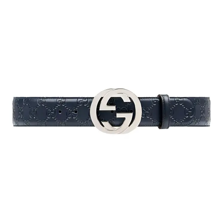 GUCCI Interlocking G Leather Belts Men's