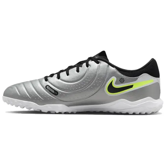 Nike Tiempo Legend 10 Soccer Shoes Unisex Low-Top Silver Black