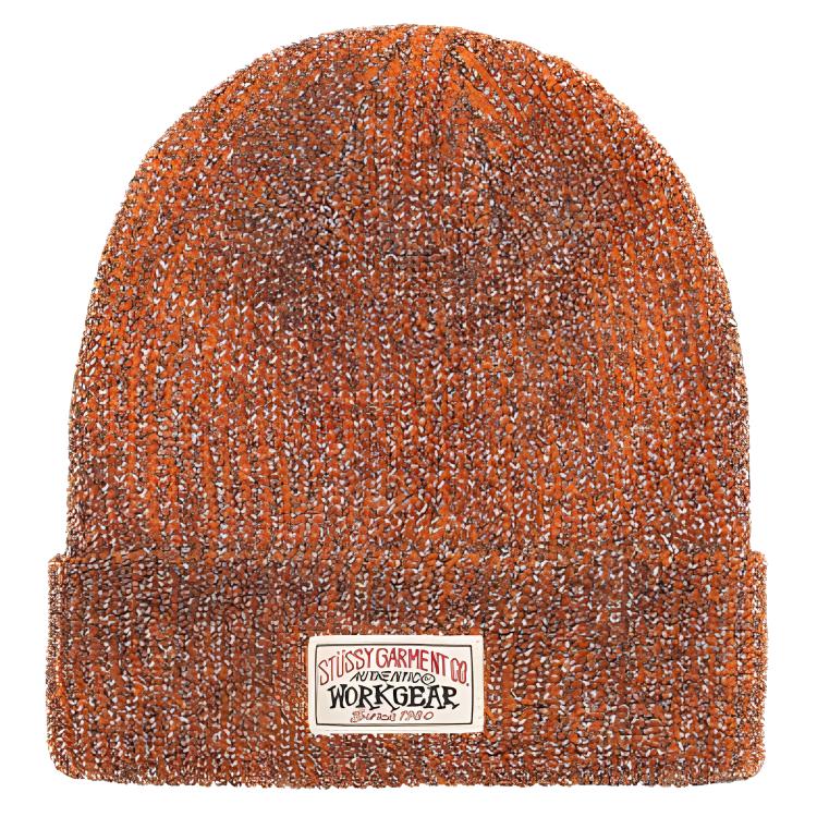 Шапка Stussy (черно-оранжевая)