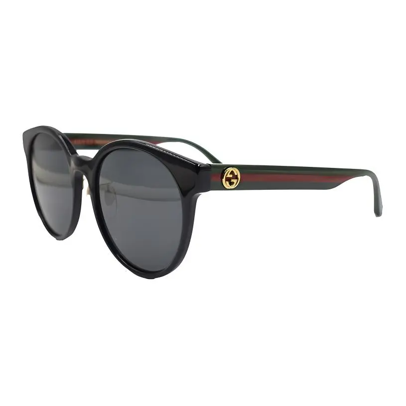 GUCCI Women's Classic Webbing Round Sunglasses Black