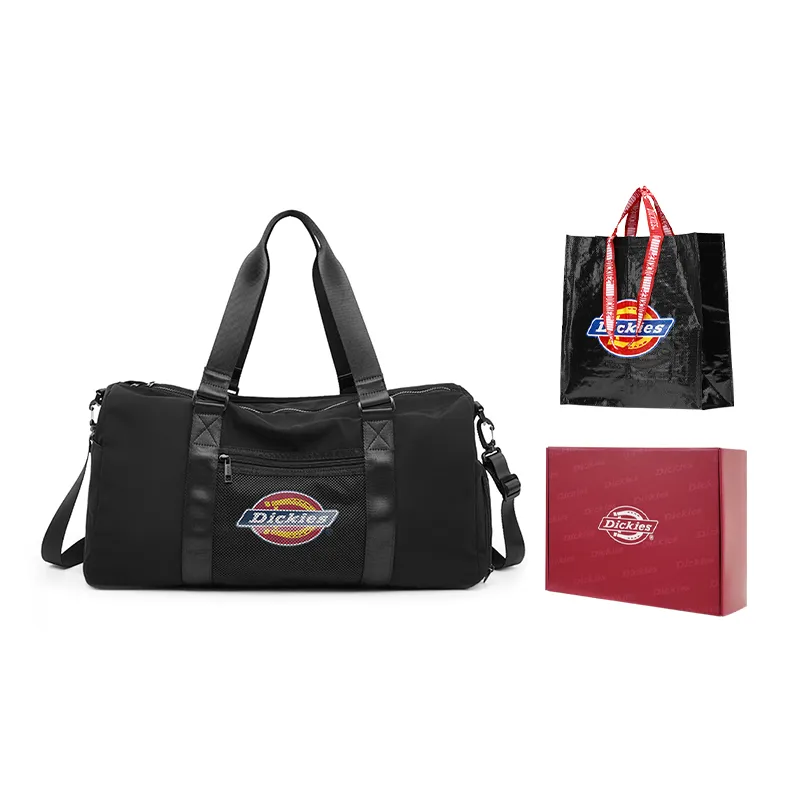 Dickies Polyester Crossbody Bag, Luggage Bag, Travel Bag, Gym Bag Unisex Black/Light Gray