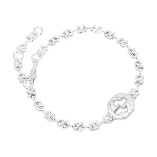 GUCCI 2016 2023 Sterling Silver Interlocking G Charm Costume Bracelet