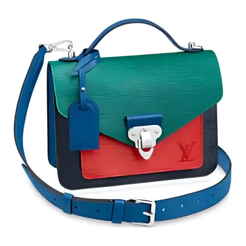 LOUIS VUITTON Monceau Epi Leather Monsieur Bag One Shoulder Handbag Women's Emerald/Bright Blue/Royal Blue/Poppy Red