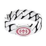 GUCCI 925 Sterling Silver Enamel Rings Unisex Silver/Red
