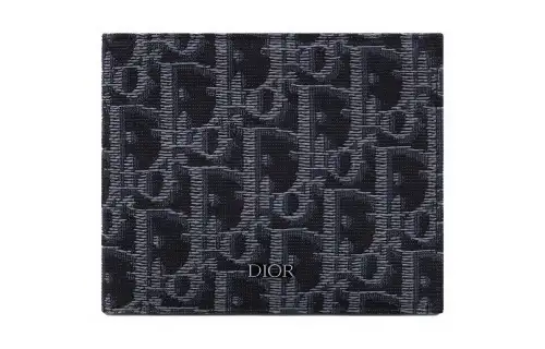 DIOR Calfskin Card Holder, Wallet Women's Blue