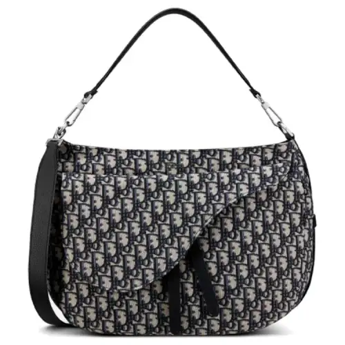 DIOR Saddle Cow Leather Handbag, Shoulder Bag, Crossbody Bag Regular Men's Beige/Black