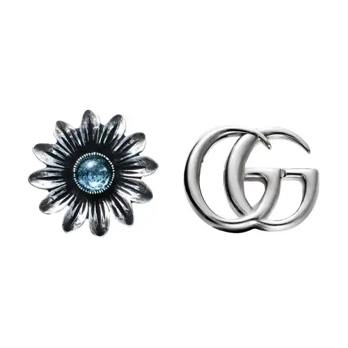 GUCCI GG 925 Sterling Silver Stud Earrings Women's Silver