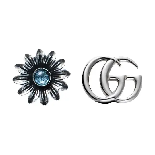 GUCCI GG 925 Sterling Silver Stud Earrings Women's Silver