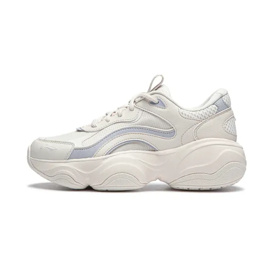 LINING Sports Life Collection Casual Shoes Women's Low-Top Pearl White/Brick Gray