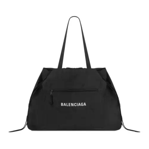 Balenciaga Recycled Nylon Drawstring Bag, Tote Bag, Shopping Bag, Shoulder Bag, Handbag Women's Black