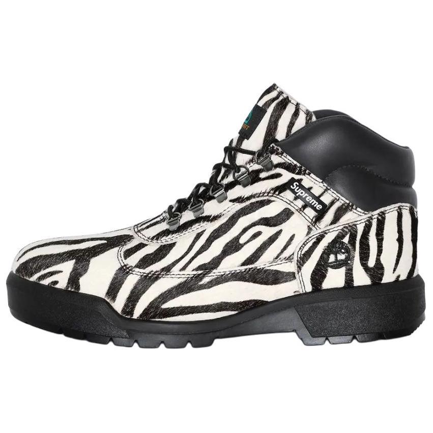 Мужские ботинки Supreme Supreme x Timberland Field Boots (черно-белые)