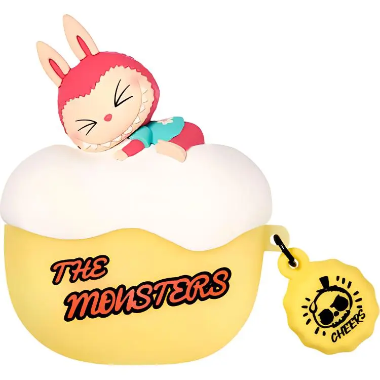POP MART Silicone+PVC THE MONSTERS Cute Headphone Cases Compatibility With AirPods Pro