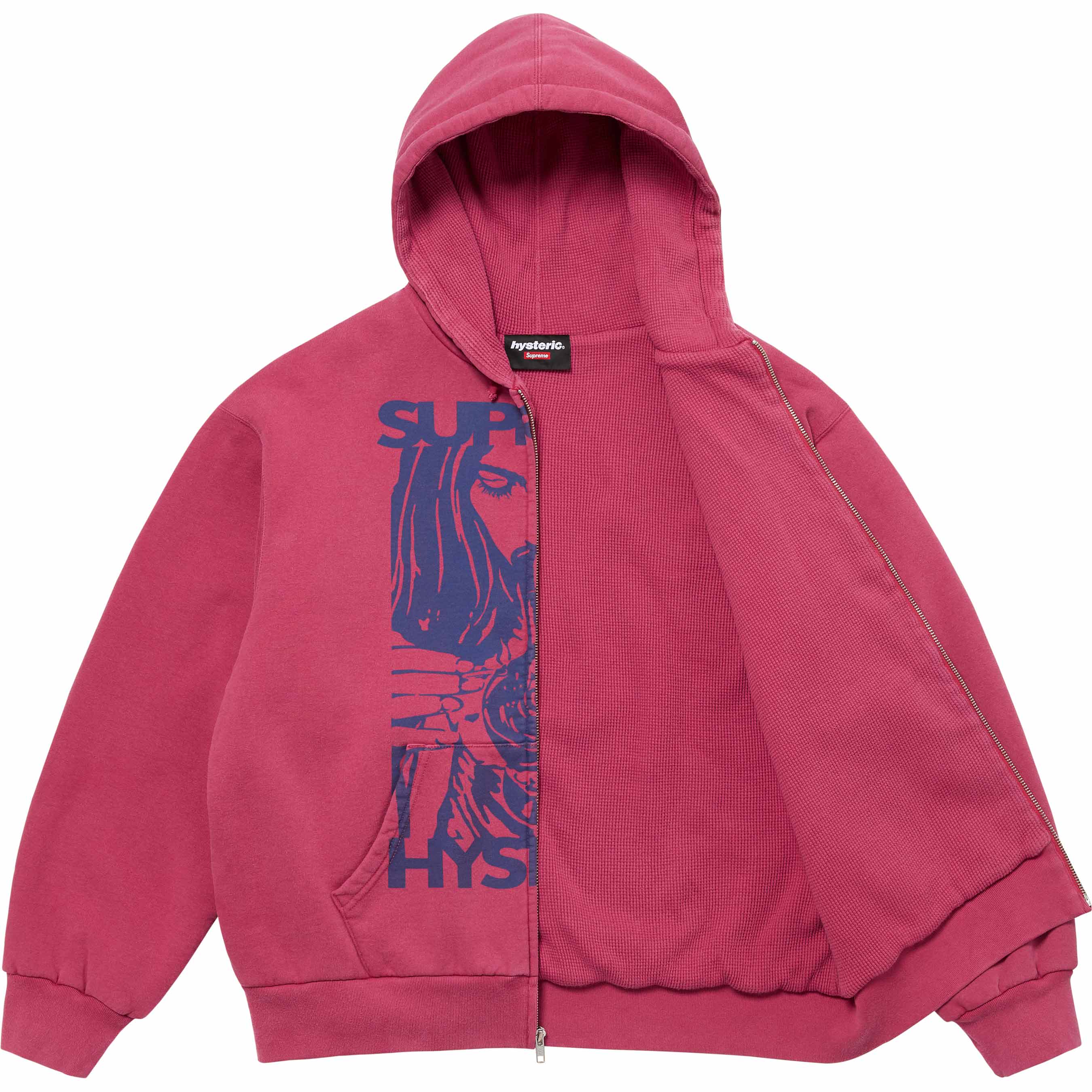 Supreme x HYSTERIC GLAMOUR Thermal Lined Zip Up Hooded Sweatshirt