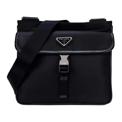 PRADA Nylon Messenger Bag, Shoulder Bag, Crossbody Bag Men's Black