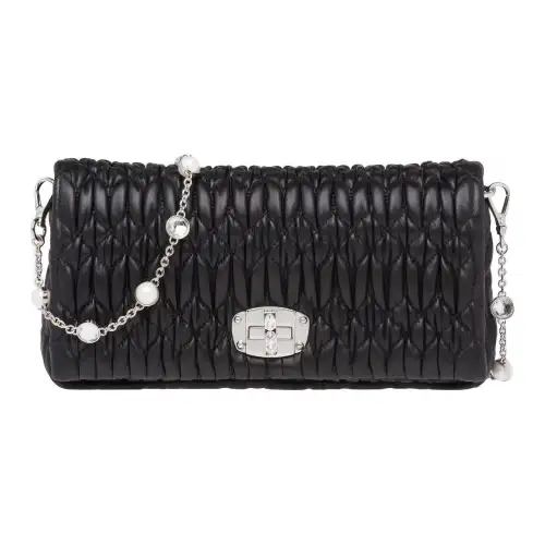 MIU MIU Leather Crossbody Bag, Shoulder Bag Women's Black