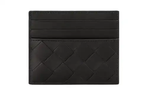 Bottega Veneta Cow Leather Card Holder Men's Dark Coffee