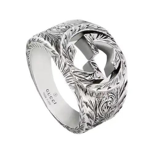 GUCCI 2000 2024 Sterling Silver Interlocking G Ring