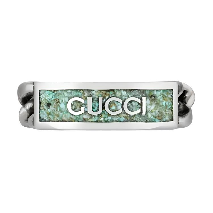 GUCCI Gucci, retro enamel, glossy ring for men and women, silver 925 sample, for beloved