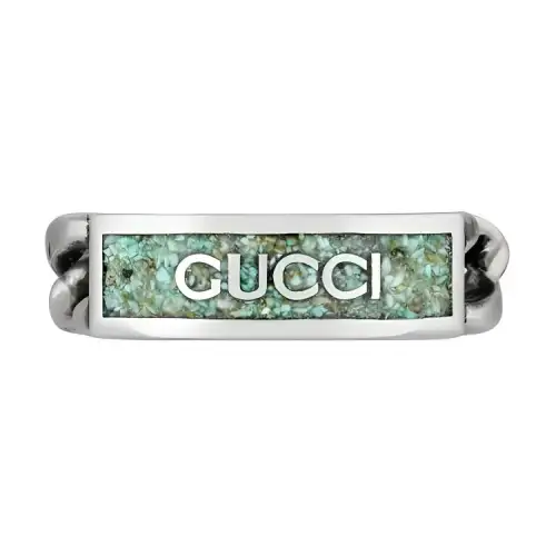 GUCCI Logo Plaque Chain Ring