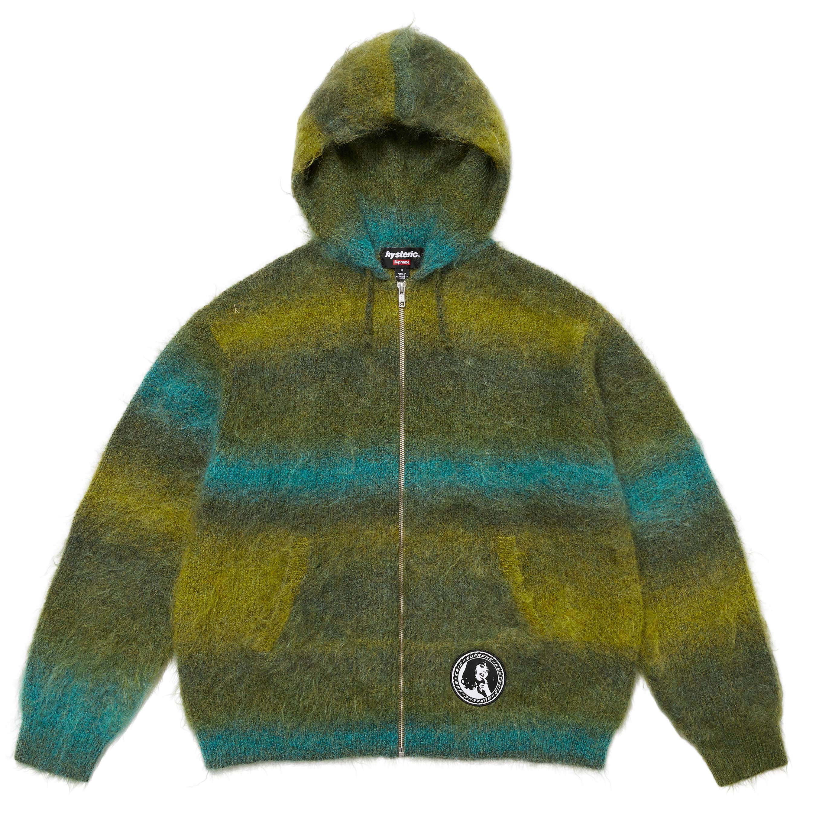 Supreme x HYSTERIC GLAMOUR Mohair Zip Up Hooded Sweater SUPFW