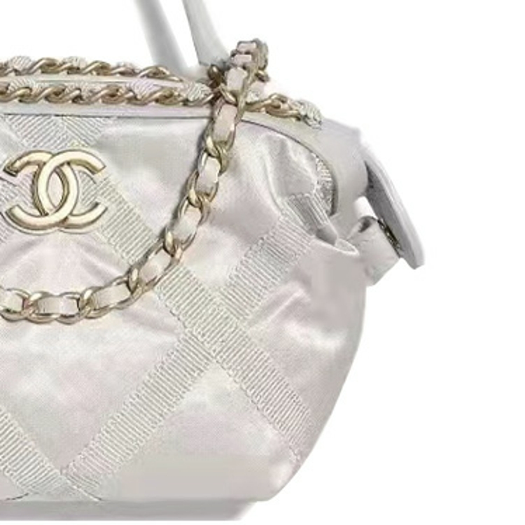 Женская сумка Chanel Тоут (серебристо-серая) — фото 3