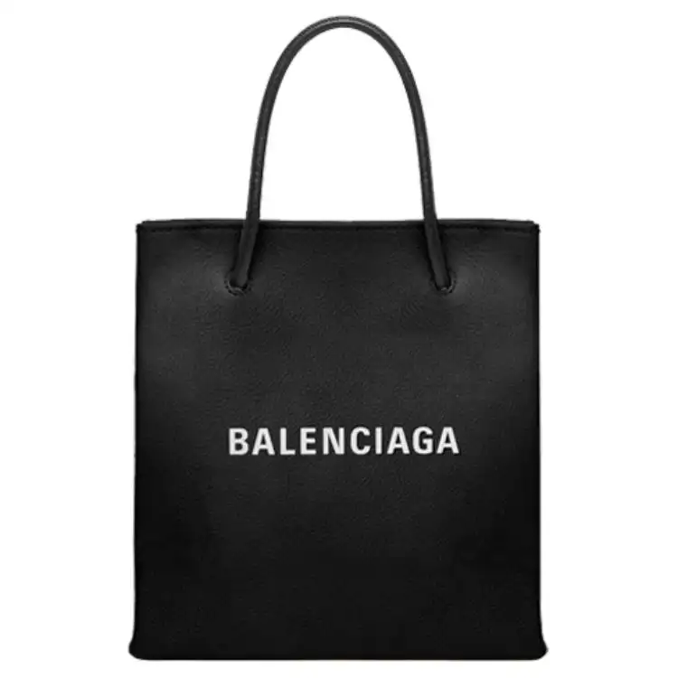 Balenciaga Calfskin Tote Bag, Shopping Bag, Handbag Mini Unisex Black