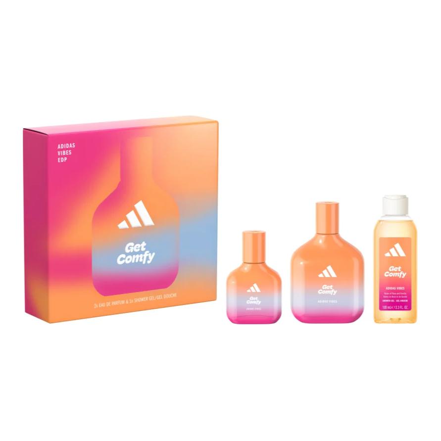 Adidas Vibes Get Comfy Box Perfume Sets Eau De Parfum EDP Vanilla Orange 100ml+100ml+30ml