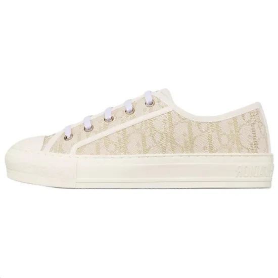 DIOR Walk'n'Dior Low Top Skateboard Shoes Women's White Gold