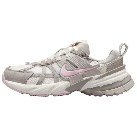 Nike V2K Run Anti Slip Wear Resistant Low Top Running Shoes Women's White Gray Pink