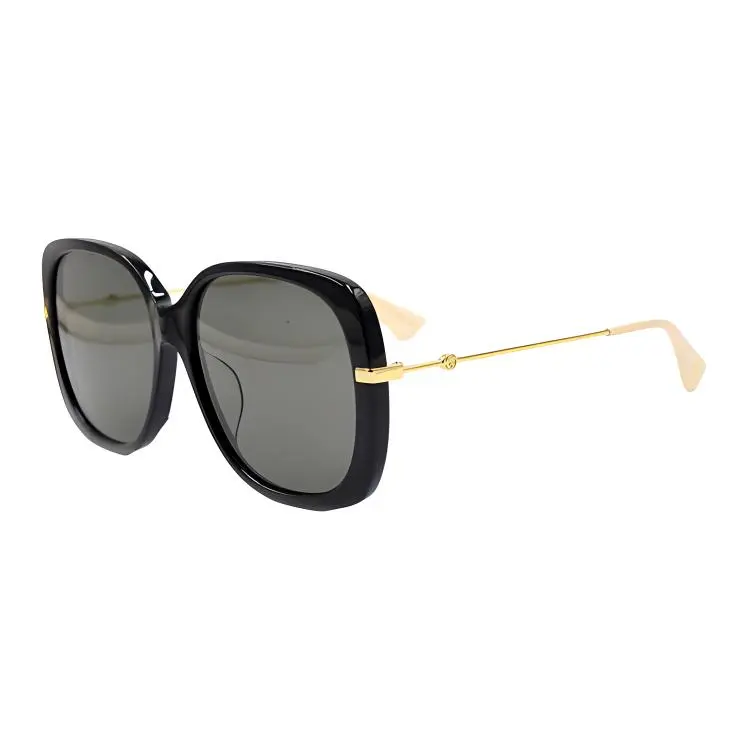 GUCCI Plate Frame Round Sunglasses Women's