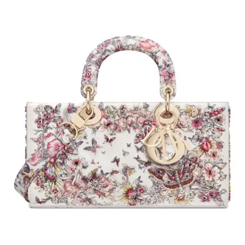 DIOR Lady D JOY Cow Leather Handbag, Shoulder Bag Women's Pink/White