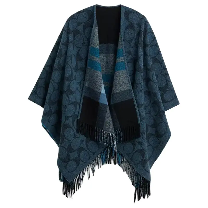 COACH Polyamide Shawls Women's Dark Blue