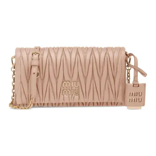 MIU MIU Leather Crossbody Bag, Shoulder Bag Women's Khaki