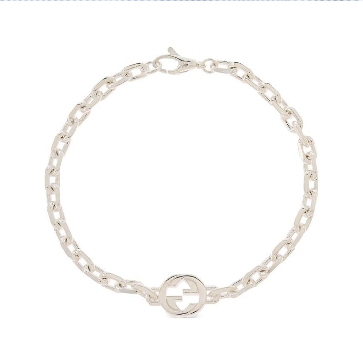Браслет Gucci Interlocking Double G (серебряный)