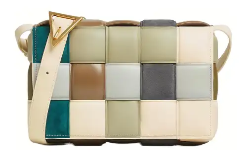 Bottega Veneta CASSETTE Lambskin Handbag, Crossbody Bag Women's Natural Multicolor & Gummies & Maris Sal