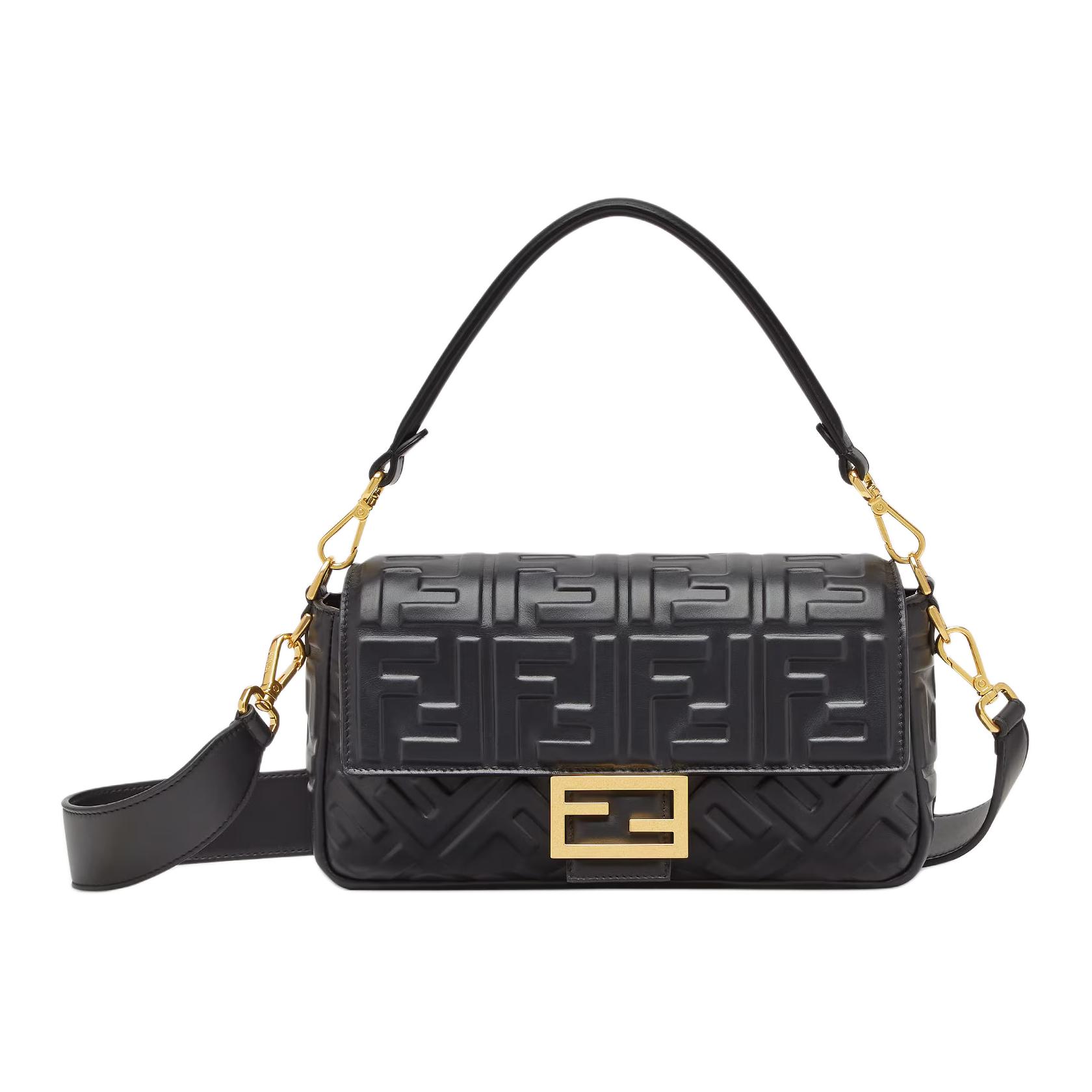 Женская сумка Fendi Baguette Calfskin (черная)