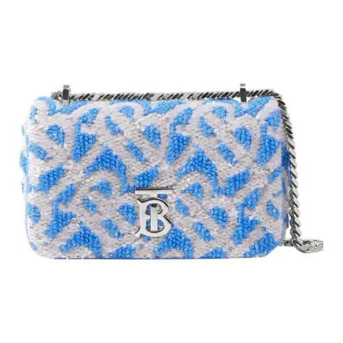 Burberry Leather With Polyamide And Polyester Lola Bag, Crossbody Bag, Shoulder Bag Mini Women's Cold Cornflower Blue