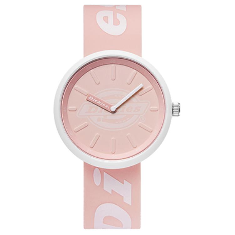 Dickies Silicone quartz watch strap, white creative design trend fashionable dial for men and women, quartz mechanism, 40mm