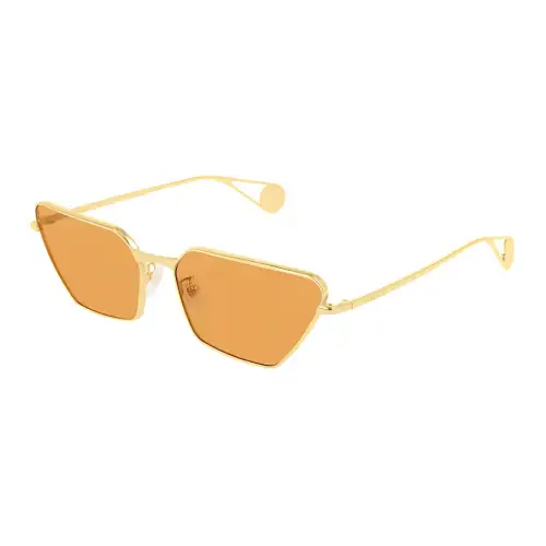 GUCCI Irregular Shape Sunglasses Women's Gold