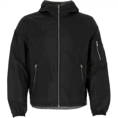 PRADA Jackets Men's Black Hooded Moderate Other
