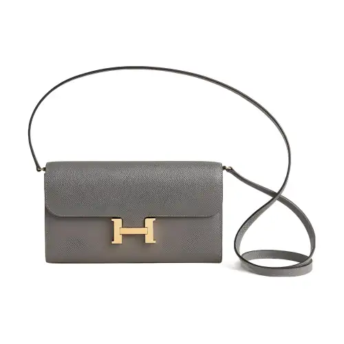 HERMES Constance To Go Gold tone Lock Epsom Leather Handheld Shoulder Bag, Crossbody Bag, Wallet Women's
