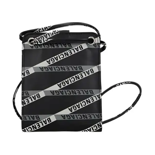 Balenciaga Letter Print Calfskin Wallet Men's Black/Gray/White