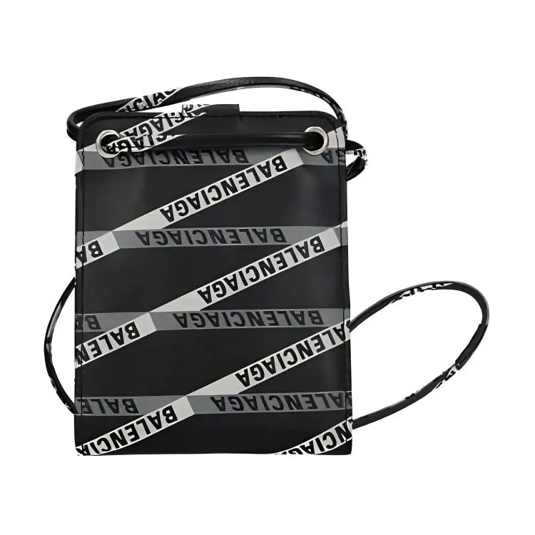 Balenciaga Letter Print Calfskin Wallet Men's Black/Gray/White