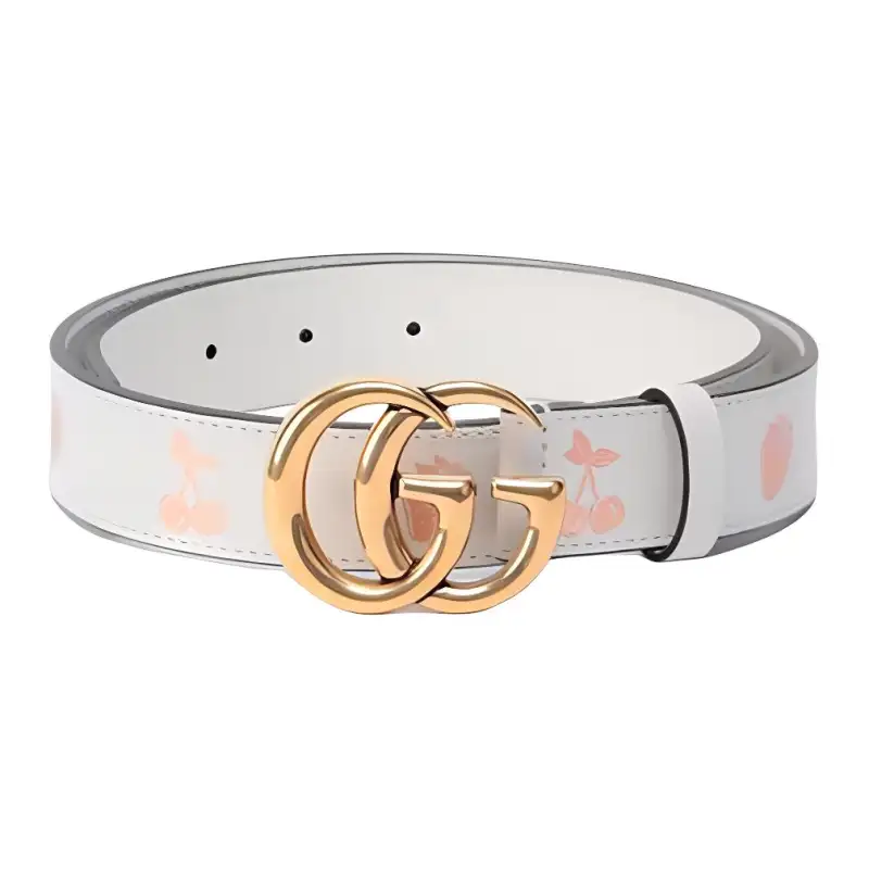 GUCCI GG Marmont Leather Belts Women's White