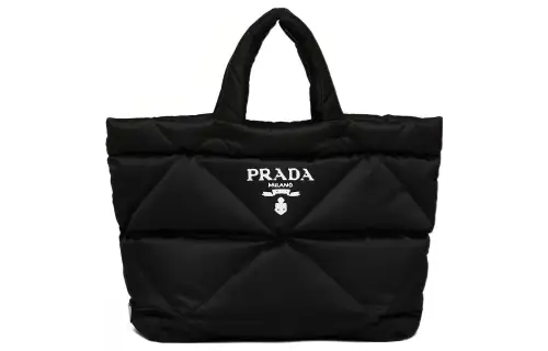 PRADA Fabric, Recycled Nylon Tote Bag, Shopping Bag, Shoulder Bag, Handbag Women's Black