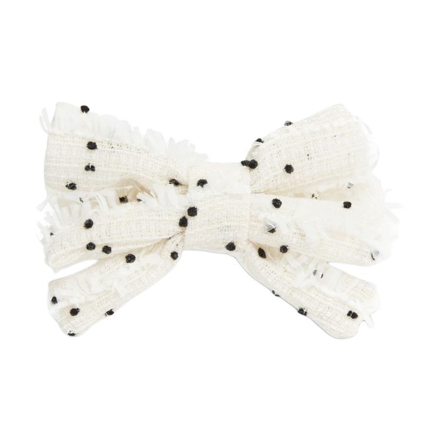 NINA RICCI Бантики Галстук овечья шерсть Заколка для волос женский белый