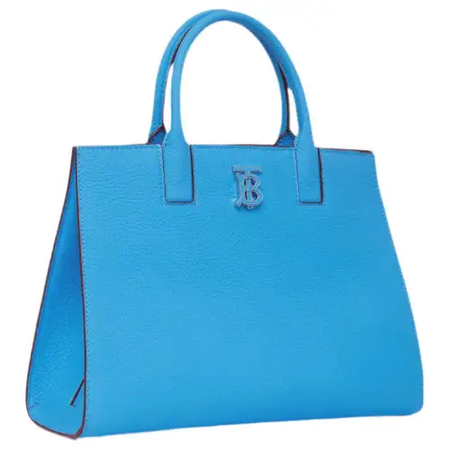Burberry Frances Detachable Strap Grain Leather Tote Shoulder Bag, Crossbody Bag, Handbag Mini Women's Blue