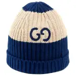 GUCCI Beanies Women's Blue And Ivory White